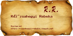 Rózsahegyi Rebeka névjegykártya